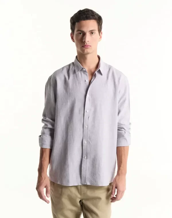 Producto - Camisa Helechos gris claro