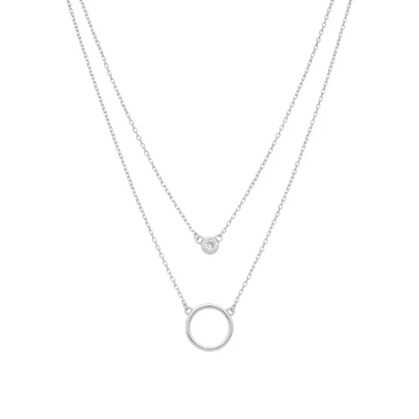Producto - Cadena doble aro y punto de luz 42+3cm