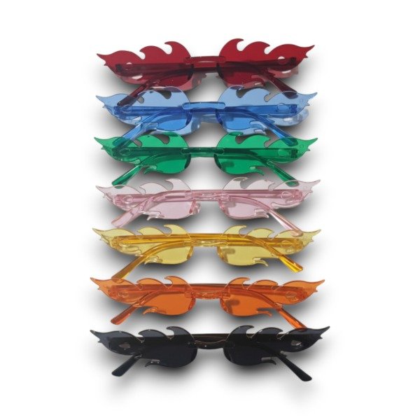 Producto - 10 LENTES ACRILICOS DE FUEGUITO ( Variedad en Colores )