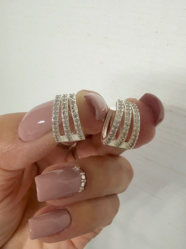 Producto - Argollitas triple en acero blanco