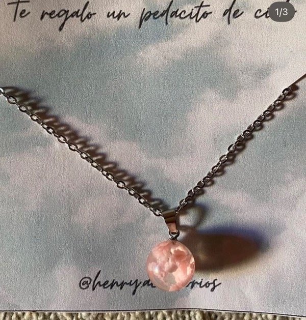 Producto - Collar pedacito de cielo rosa