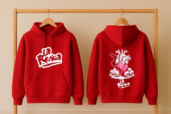 Producto - BUZO CANGURO ROJO LA RENGA CORAZON FUGITIVO