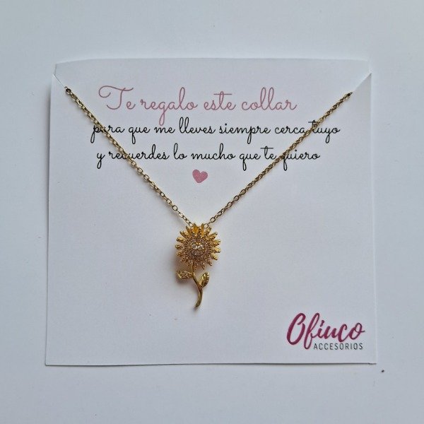Producto - Collar girasol antiestres dorado