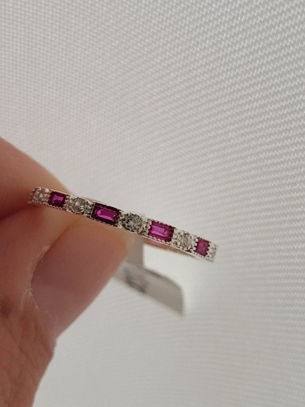 Producto - Anillo fucsia con cúbic Plata 925 - 0