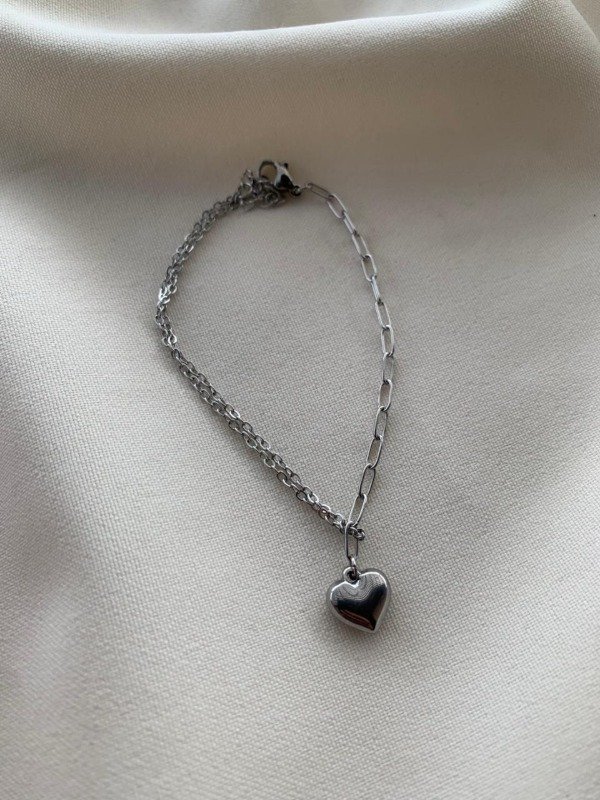 Producto - Pulsera combinada love 18 a 21cm - Acero quirurgico