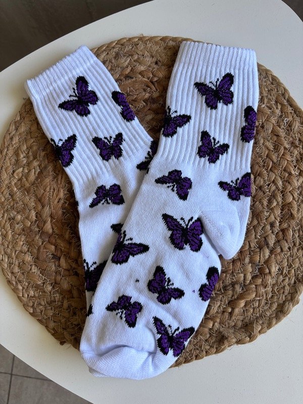 Producto - Medias tenis Mariposas violetas
