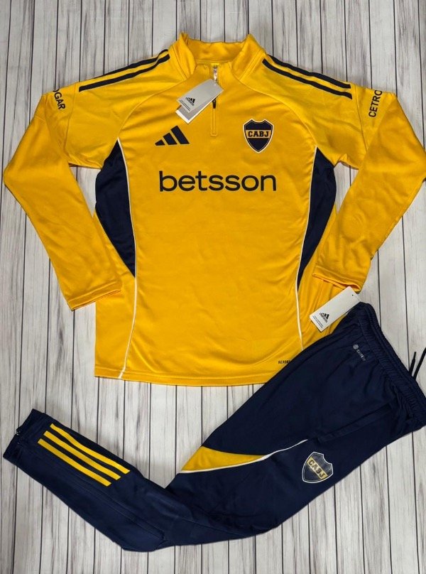 Producto - Conjunto Buzo Medio Cierre Boca Amarillo Premium 2025