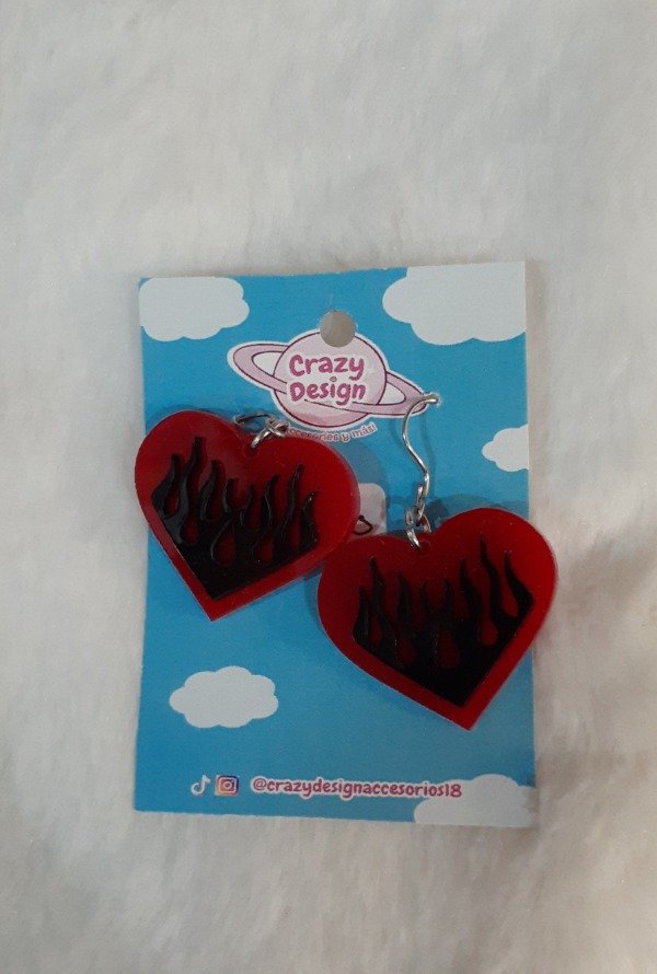 Producto - Aros corazón fuego