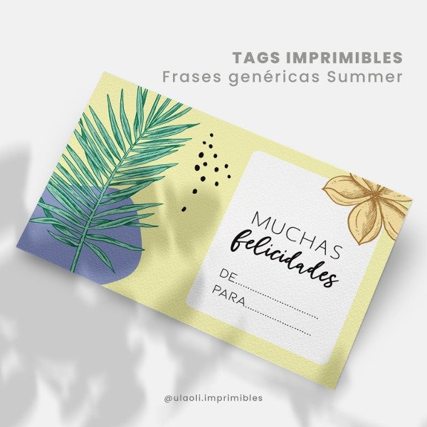Producto - Tags Imprimibles Frases Genéricas "Summer"