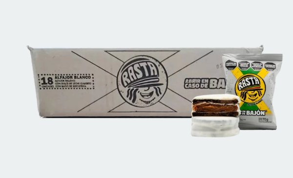 Producto - Alfajor RASTA Chocolate Blanco 70g. Caja x 18u