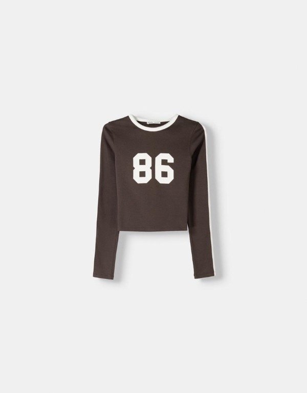 Producto - Baby tee manga larga Bershka talle M