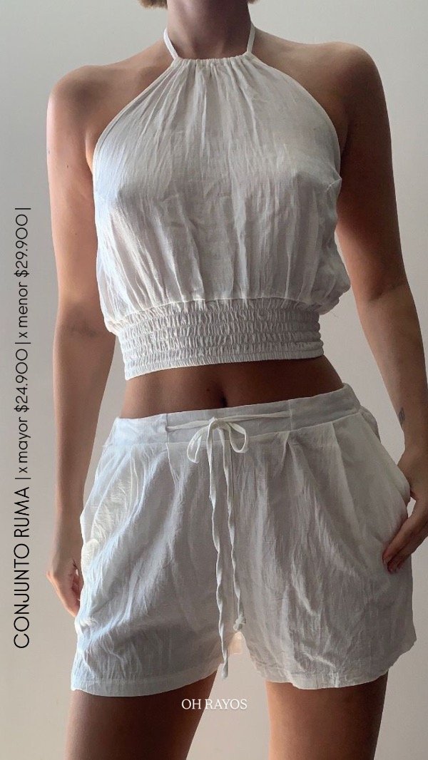 Producto - Conjunto Ruma Blanco (Top + Short)