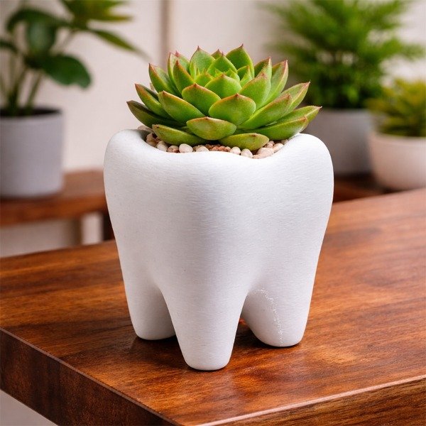 Producto - Maceta Muela 3d Diente Cactus Suculenta Dentista Souvenir