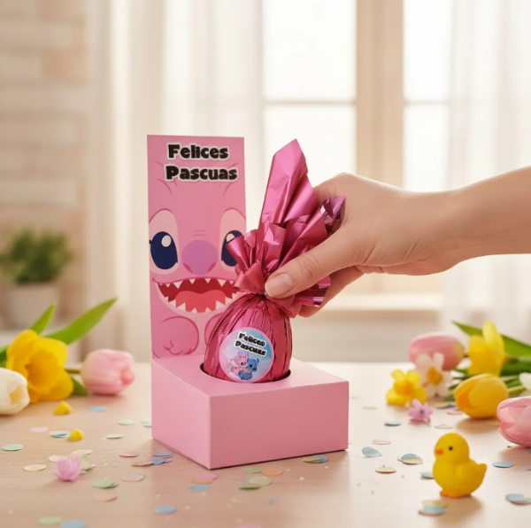 Producto - Kit Imprimible Porta Huevo Felices Pascuas Stitch Y Angel
