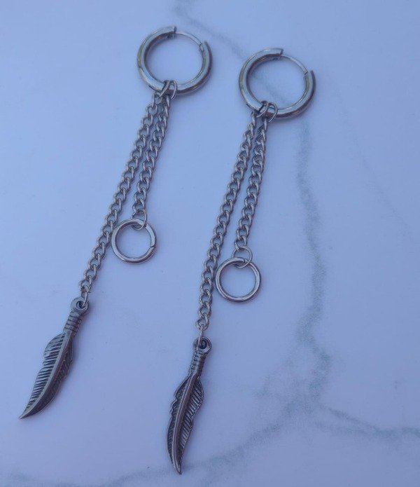 Producto - Argollitas con Plumas y Cadenas
