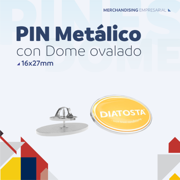 Producto - Pin Metalico con Dome ovalado 16x27 mm