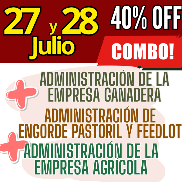 Producto - COMBO 3 CURSOS: Admin Ganadera + Engorde Pastoril y Feedlot + Admin Agrícola