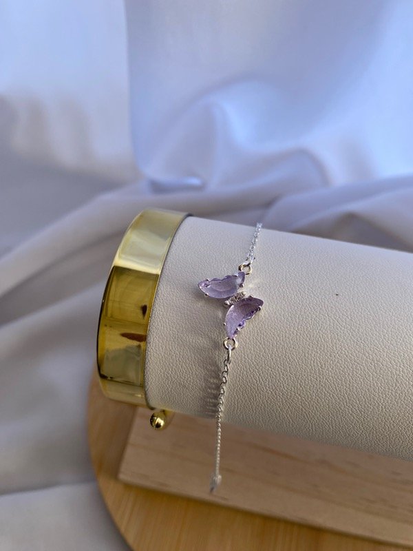 Producto - Pulsera mariposa cristal lila