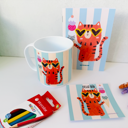 Producto - Set Día del Niño (taza, colores, libreta para pintar, caramelos)