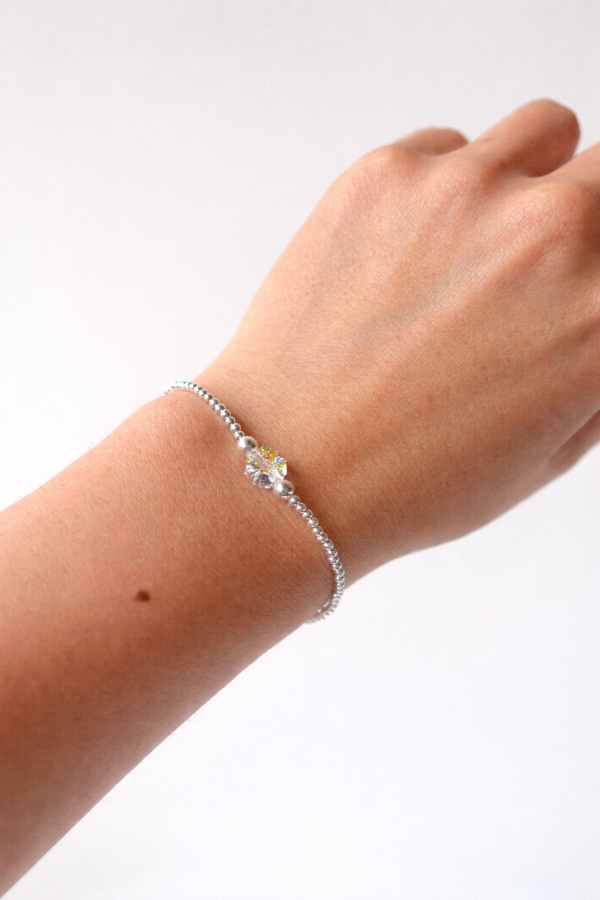 Producto - Pulsera elástica con dije trébol cristal Swarovski