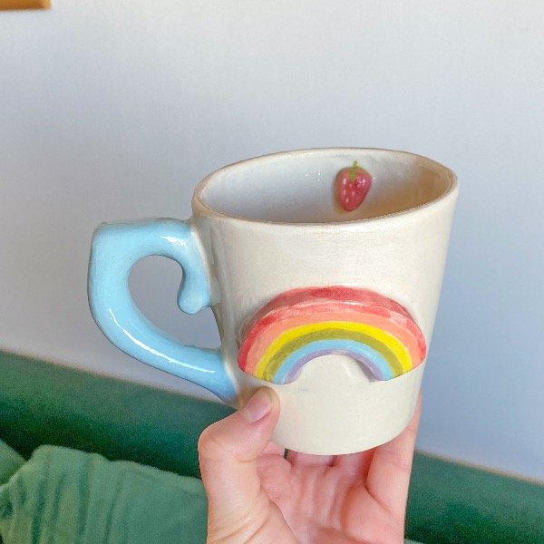 Producto - Taza Arcoíris Celeste