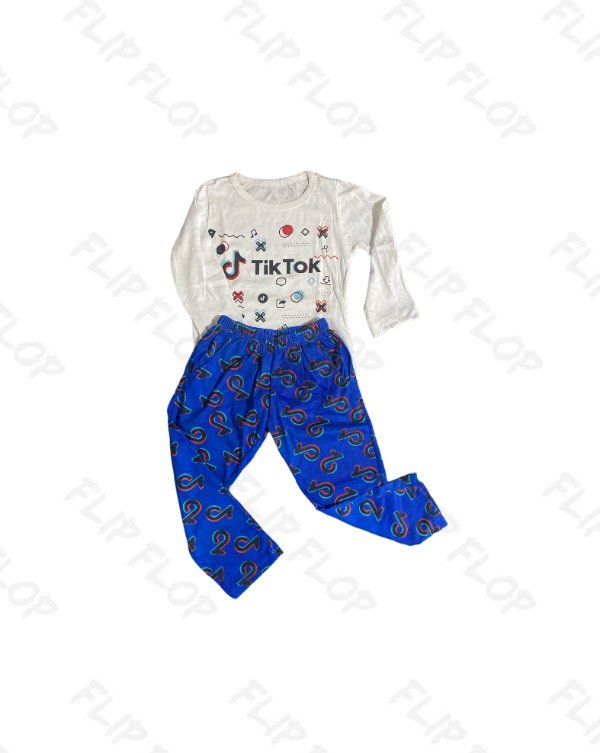 Producto - Pijama Largo, TikTok azul, talle 4