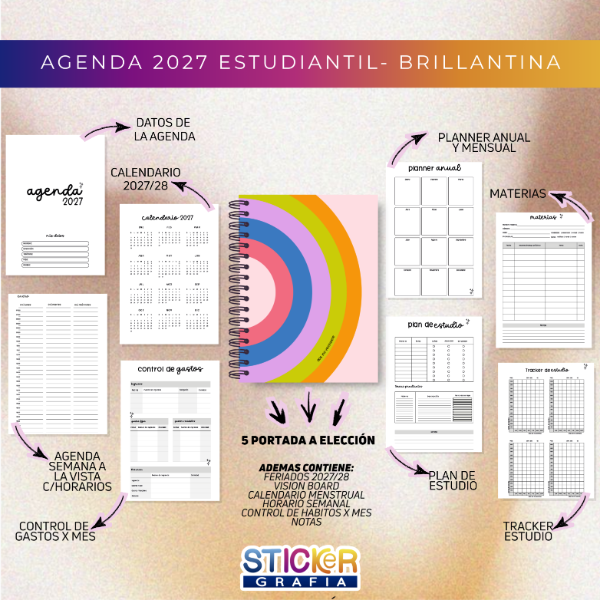 Producto - Agenda 2027 Estudiantil Brillantina