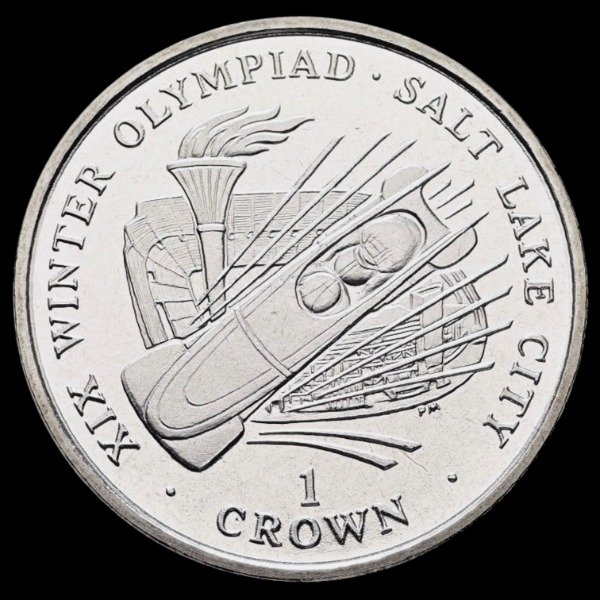 Producto - Isla de Man. 1 Crown de 2002 "Olimpiadas de Invierno Salt Lake City"
