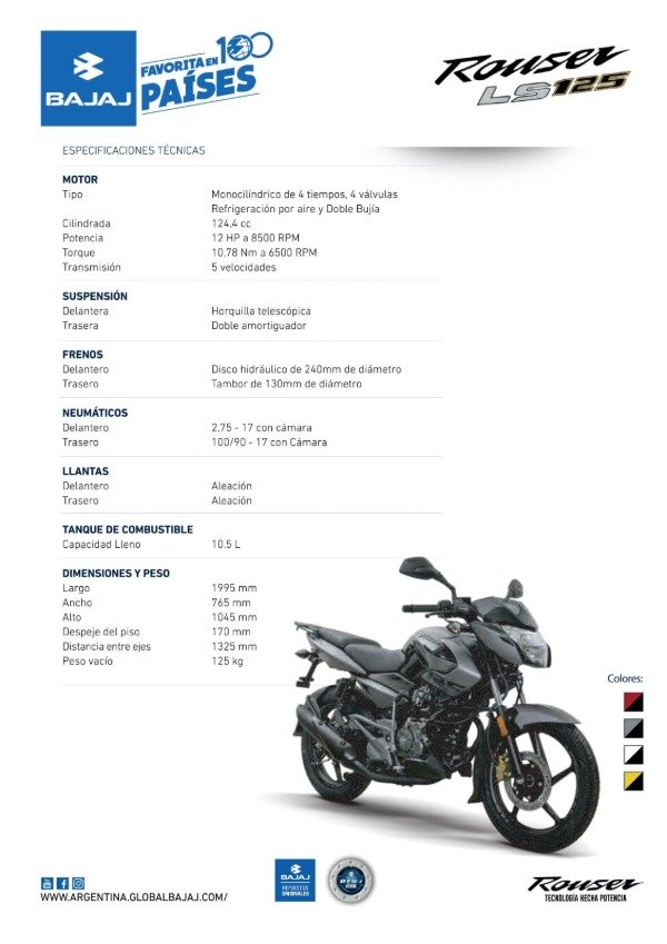 Producto - ROUSER NS 125