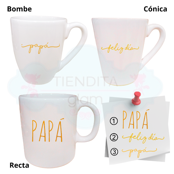 Producto - TAZA DECO BLANCA  Y DORADA DÍA DEL PADRE