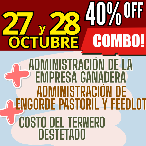 Producto - COMBO 3 CURSOS:Gestión Ganadera + Costo del Ternero + Engorde Pastoril y Feedlot - 0