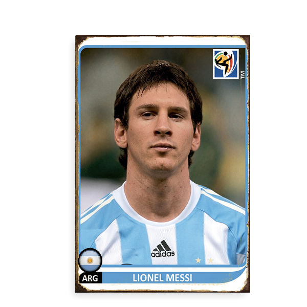 Producto - Chapa retro Mundial 2010 Messi (SPO/105)