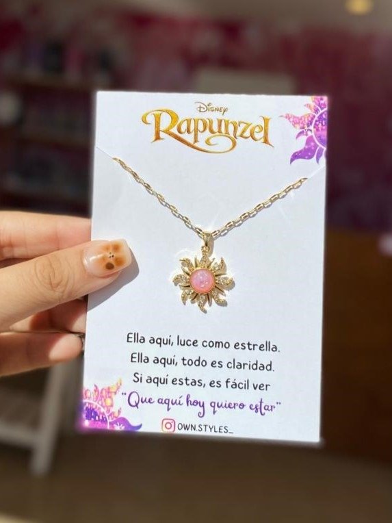 Producto - COLLAR RAPUNZEL SOL DORADO ROSA