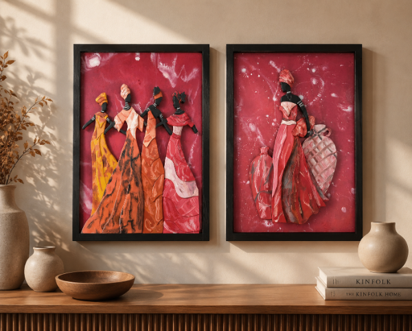 Producto - Cuadros Artesanales Mujer Rosa