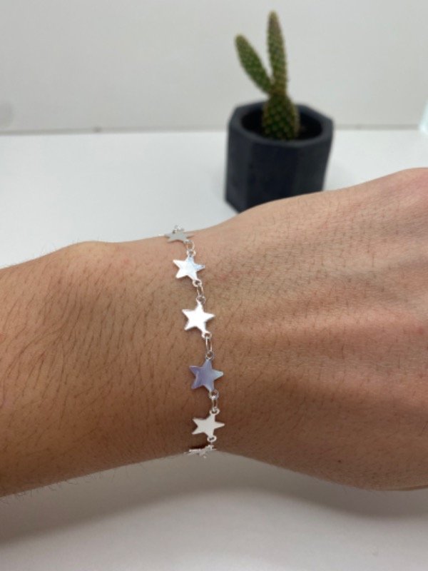 Producto - Pulsera Estrellas de Acero Blanco