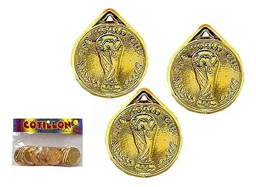 Producto - MEDALLAS COPA DEL MUNDO X 12U DORADA "MUNDIAL"