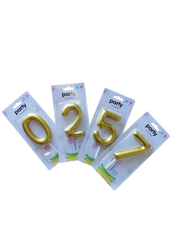 Producto - Vela número dorado 9cm