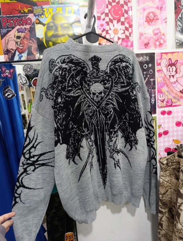 Sweater calavera gris