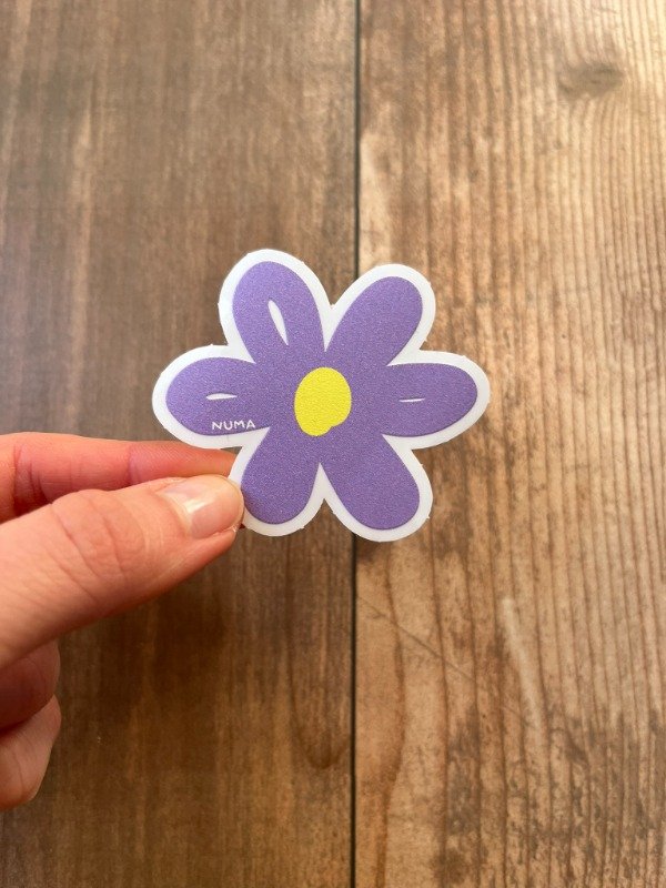 Producto - Sticker vinilo transparente FLOR LILA