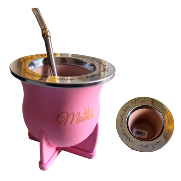 Producto - COMBO MATE GRABADO MAMÁ + BOMBILLA PICO DE LORO