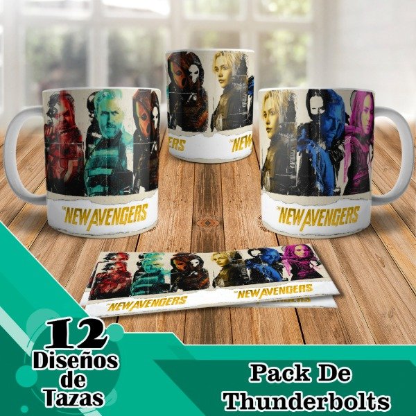Producto - Diseños Digitales / Plantillas Para Tazas De Thunderbolts Marvel