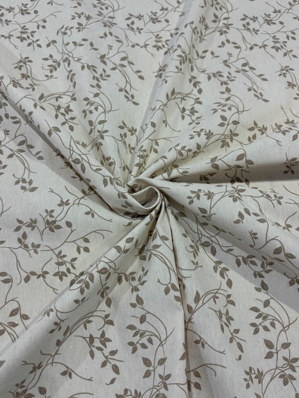 Producto - Tussor estampado artisanal botanico color beige