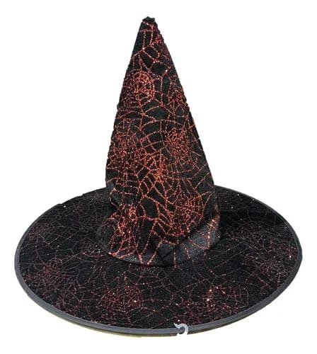 Producto - Gorro de bruja telaraña con glitter rojo