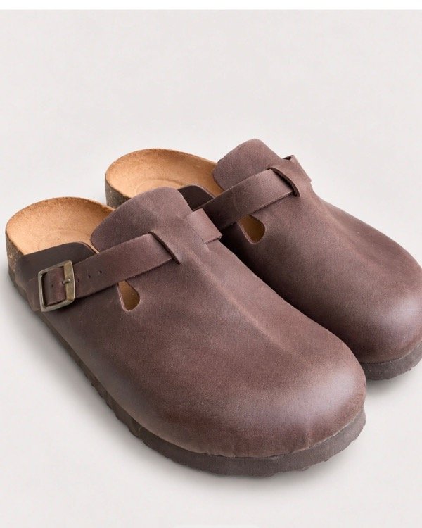 Producto - Zueco Chocolate De Cuero - 0