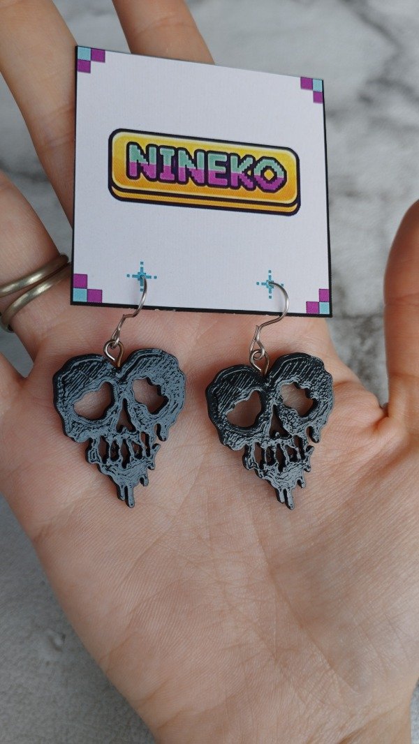 Producto - Aros corazón calavera - 1