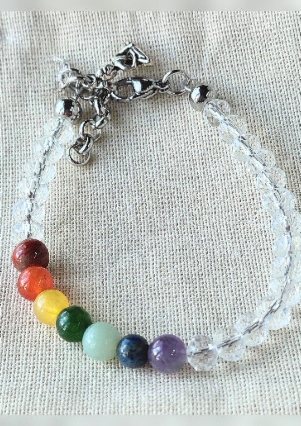Producto - Pulsera. Cuarzos Chakras de 6mm