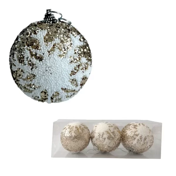 Producto - Bocha Navidad 8 cm x 3 cm gliter dorado