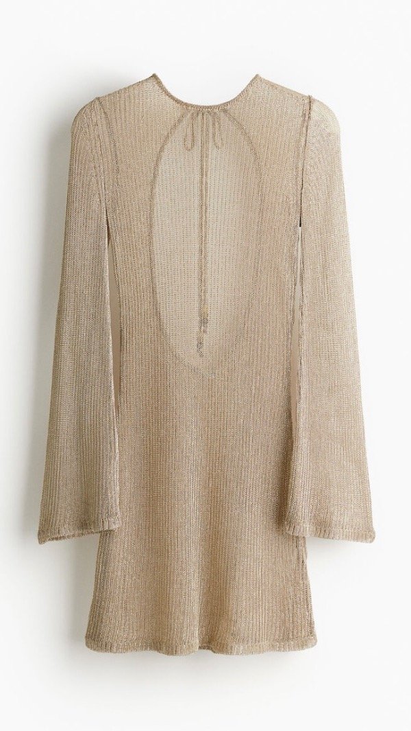 Producto - Vestido knitted dorado HM TM - 9