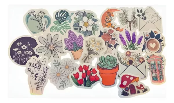 Producto - Stickers Holograficos x20 Flores Mod