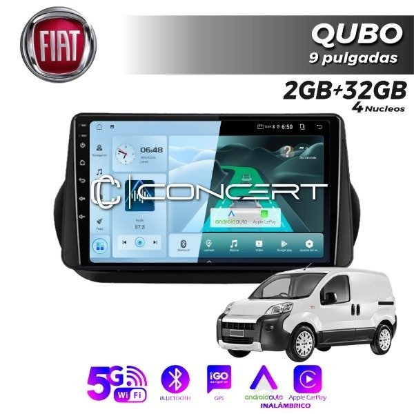 Producto - MULTIMEDIA FIAT QUBO - 9 PULGADAS CARPLAY Y ANDROID AUTO